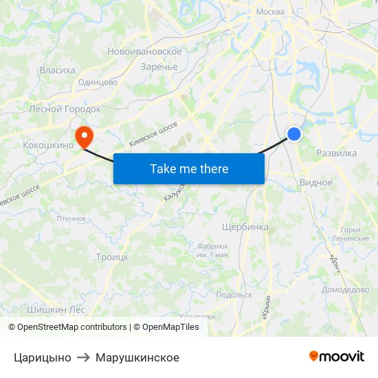 Царицыно to Марушкинское map