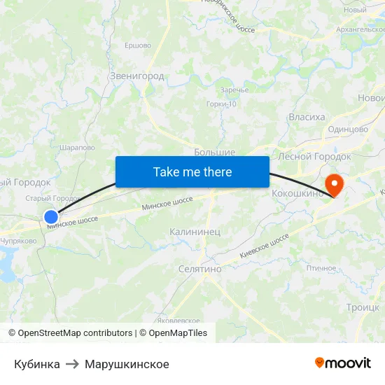 Кубинка to Марушкинское map