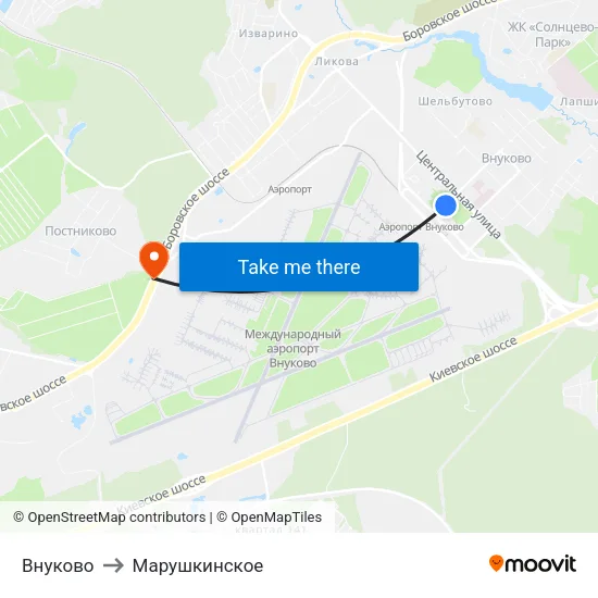 Внуково to Марушкинское map