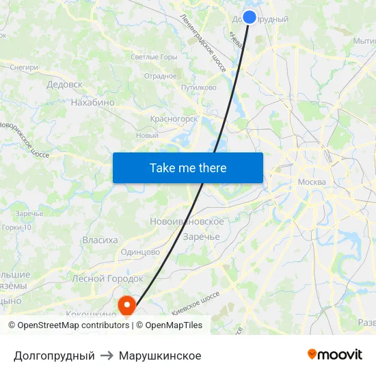Долгопрудный to Марушкинское map