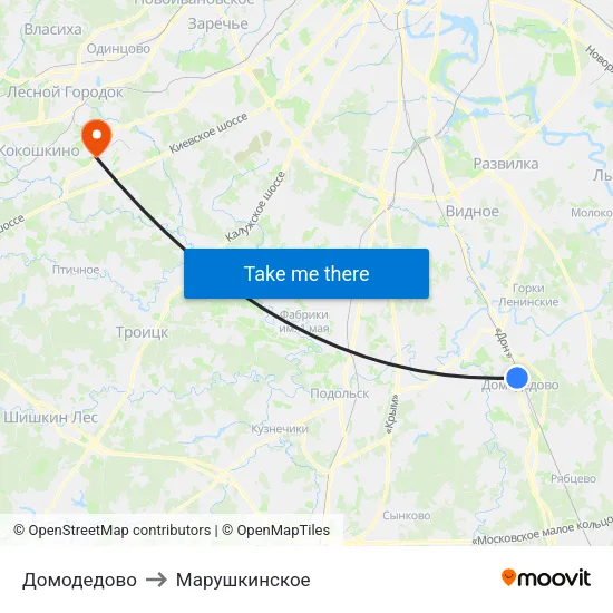 Домодедово to Марушкинское map