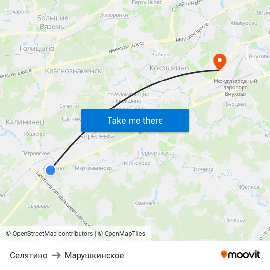 Селятино to Марушкинское map