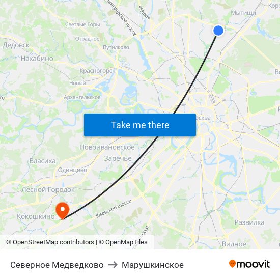 Северное Медведково to Марушкинское map