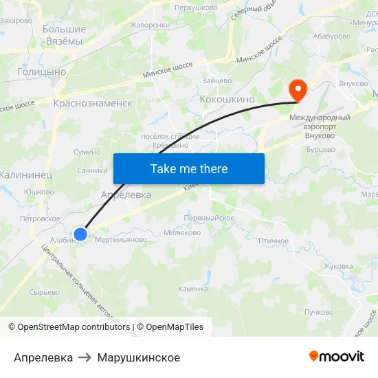 Апрелевка to Марушкинское map