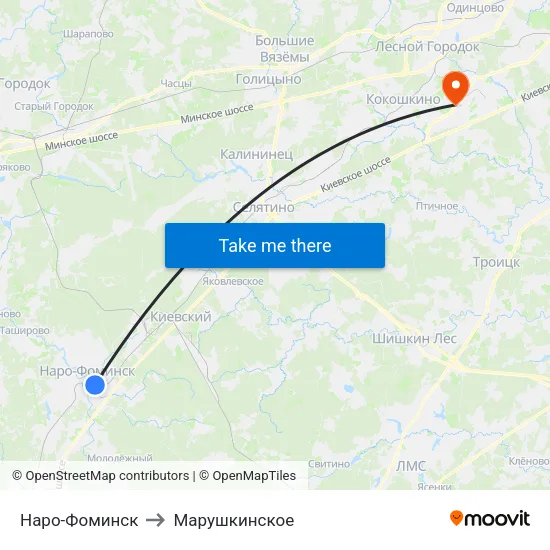 Наро-Фоминск to Марушкинское map