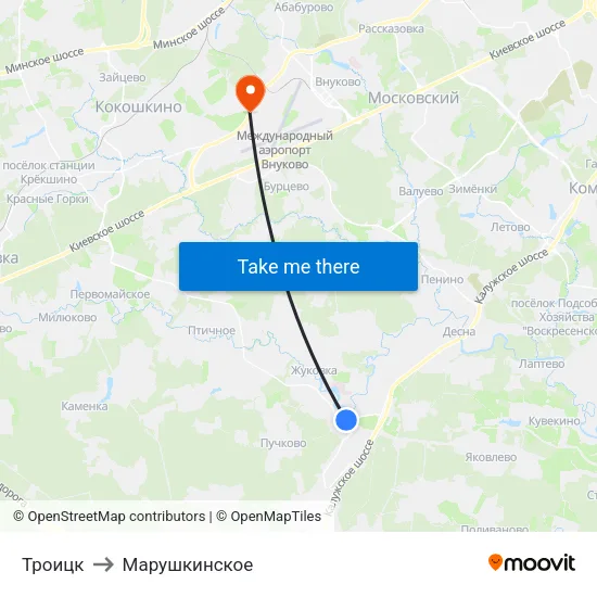 Троицк to Марушкинское map