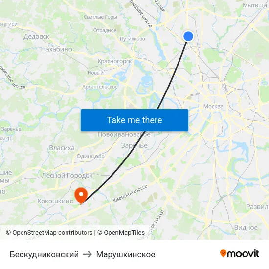 Бескудниковский to Марушкинское map