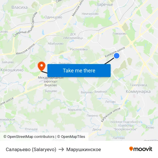 Саларьево (Salaryevo) to Марушкинское map