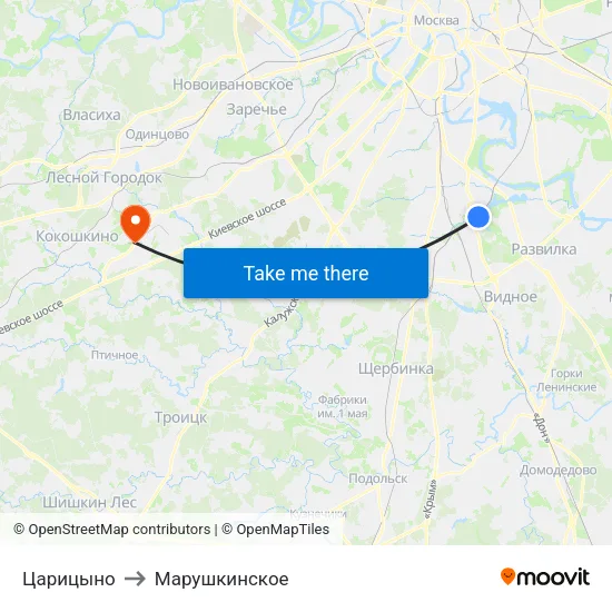 Царицыно to Марушкинское map