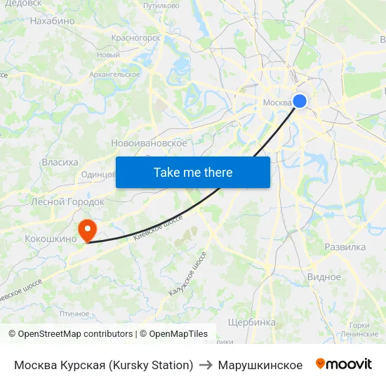 Москва Курская (Kursky Station) to Марушкинское map