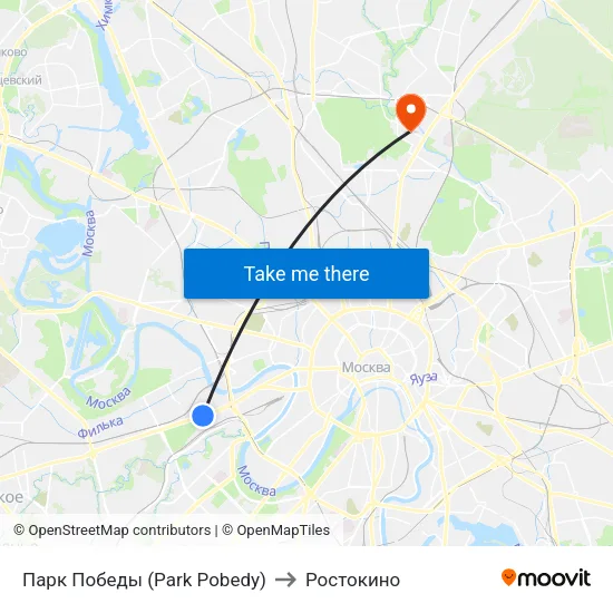 Парк Победы (Park Pobedy) to Ростокино map