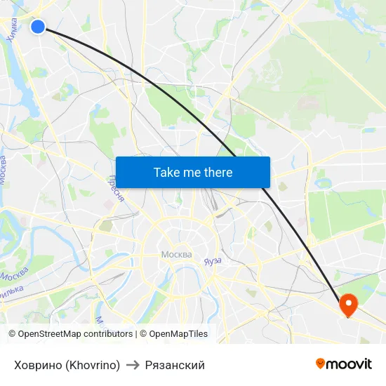 Ховрино (Khovrino) to Рязанский map