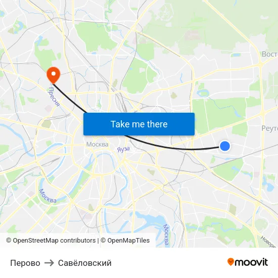 Перово to Савёловский map