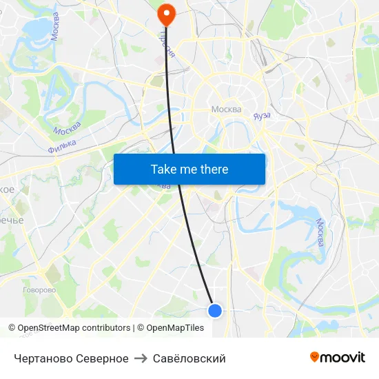 Чертаново Северное to Савёловский map