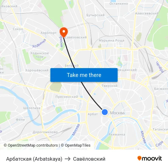Арбатская (Arbatskaya) to Савёловский map