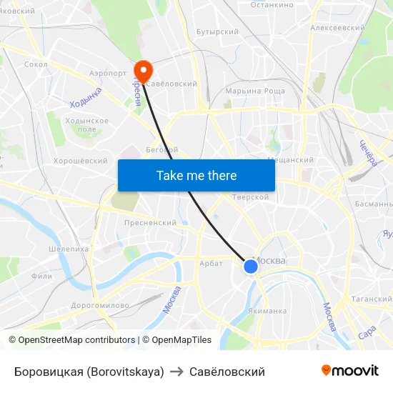 Боровицкая (Borovitskaya) to Савёловский map
