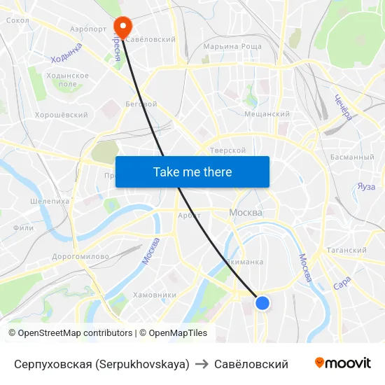 Серпуховская (Serpukhovskaya) to Савёловский map