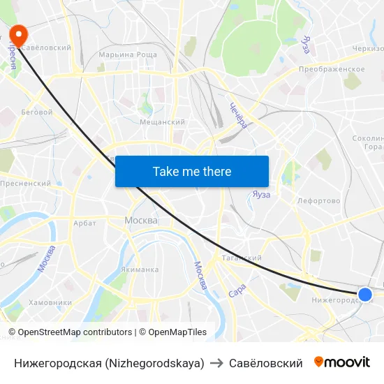 Нижегородская (Nizhegorodskaya) to Савёловский map