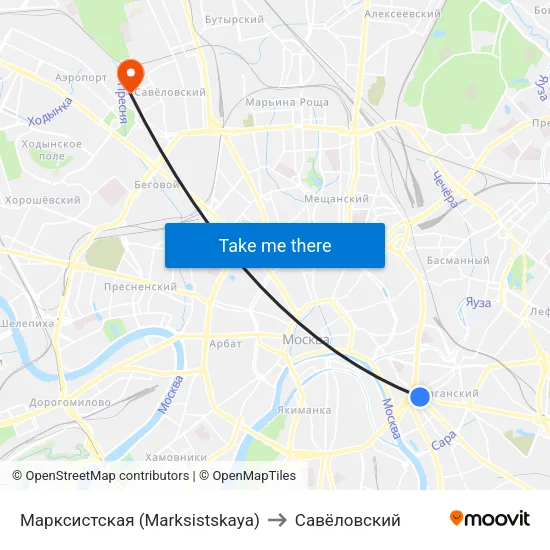Марксистская (Marksistskaya) to Савёловский map