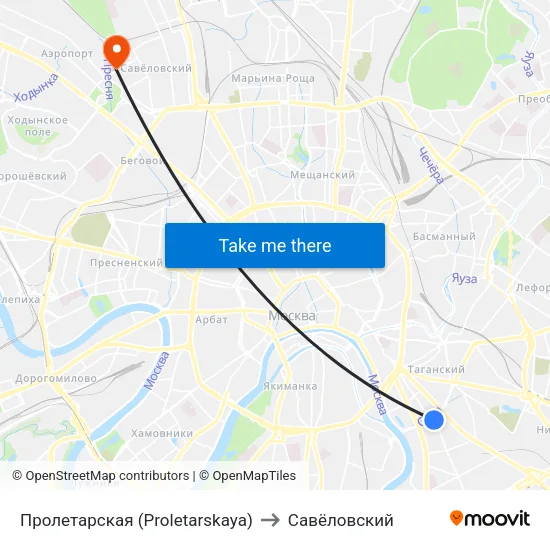 Пролетарская (Proletarskaya) to Савёловский map