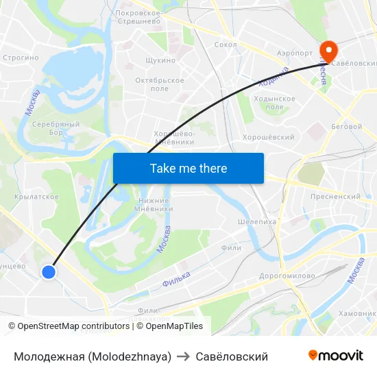Молодежная (Molodezhnaya) to Савёловский map
