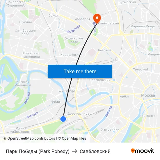 Парк Победы (Park Pobedy) to Савёловский map