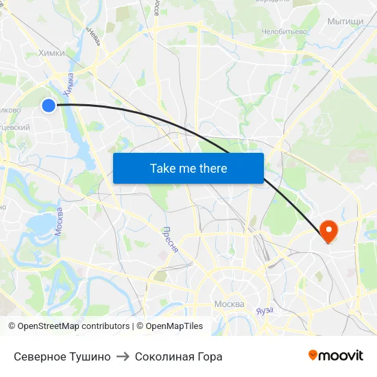 Северное Тушино to Соколиная Гора map