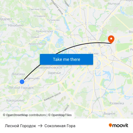 Лесной Городок to Соколиная Гора map