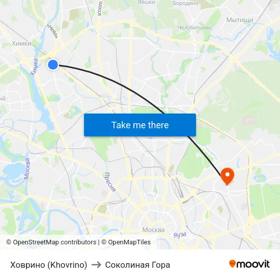 Ховрино (Khovrino) to Соколиная Гора map