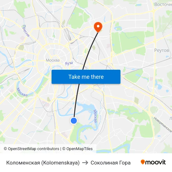 Коломенская (Kolomenskaya) to Соколиная Гора map