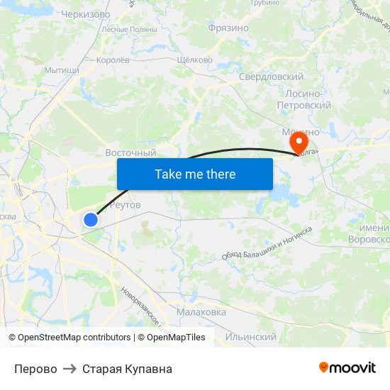 Перово to Старая Купавна map