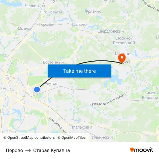 Перово to Старая Купавна map
