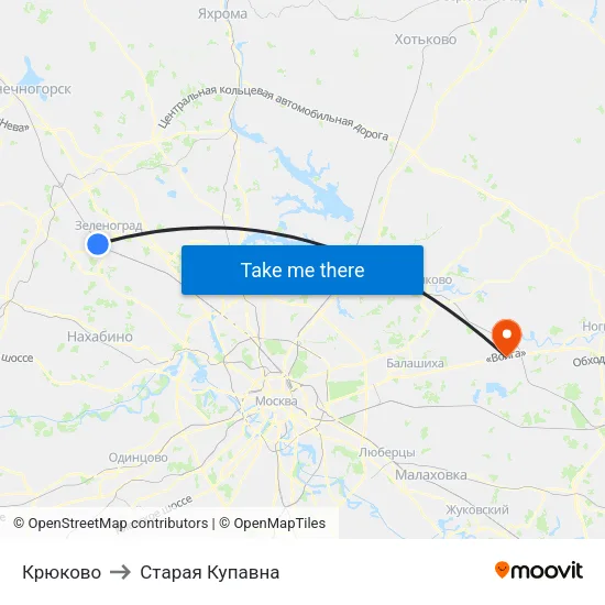 Крюково to Старая Купавна map