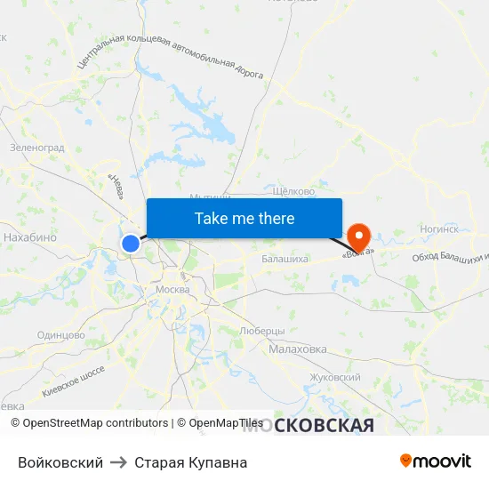 Войковский to Старая Купавна map