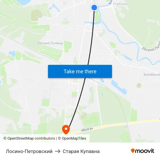 Лосино-Петровский to Старая Купавна map