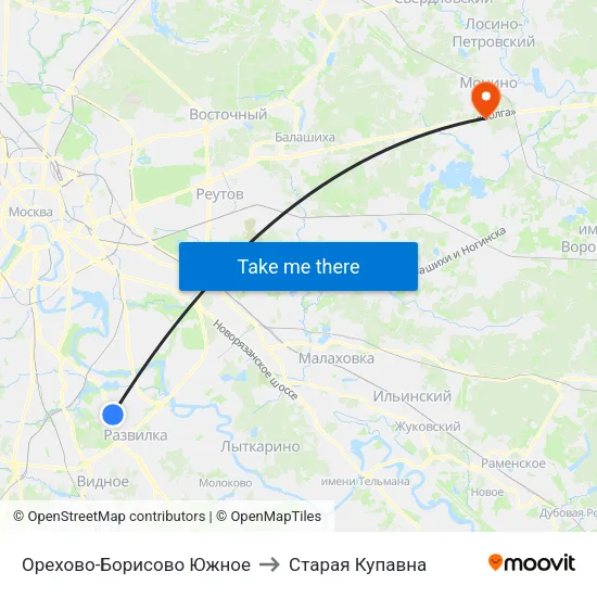 Орехово-Борисово Южное to Старая Купавна map
