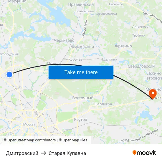 Дмитровский to Старая Купавна map