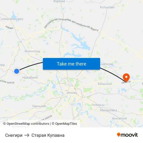 Снегири to Старая Купавна map