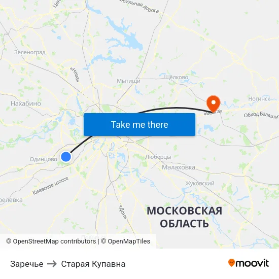 Заречье to Старая Купавна map