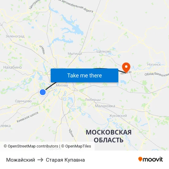 Можайский to Старая Купавна map