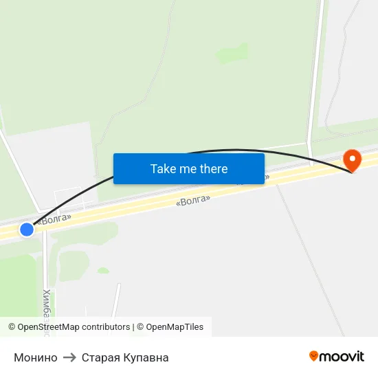 Монино to Старая Купавна map
