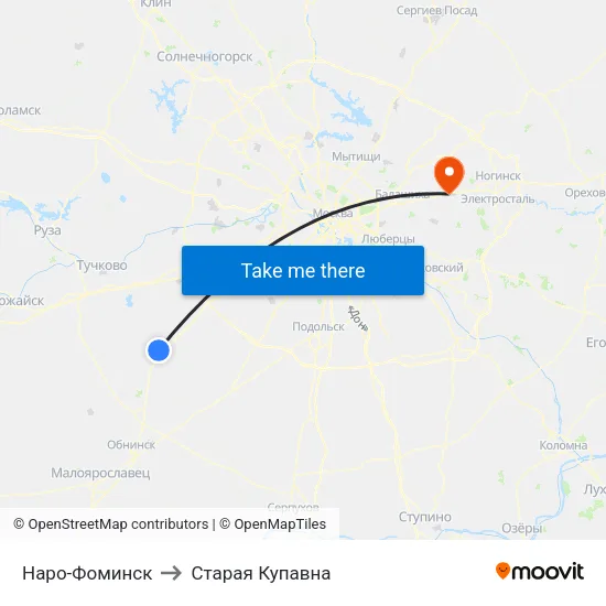 Наро-Фоминск to Старая Купавна map