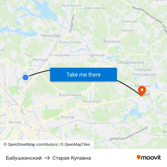 Бабушкинский to Старая Купавна map