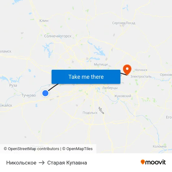Никольское to Старая Купавна map