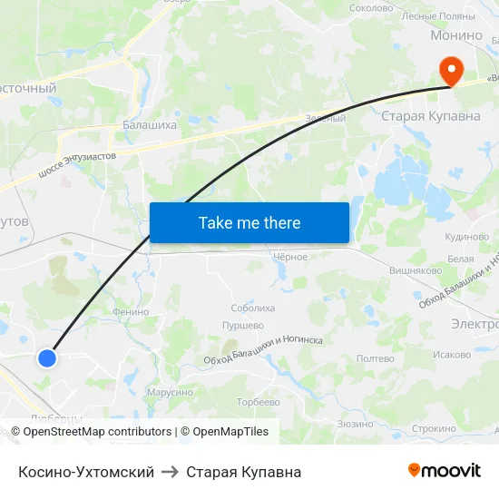 Косино-Ухтомский to Старая Купавна map