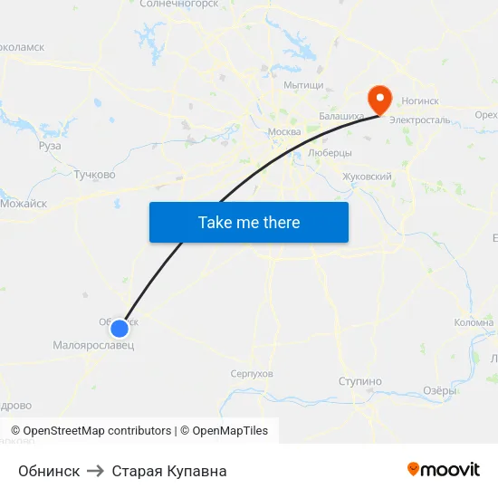 Обнинск to Старая Купавна map