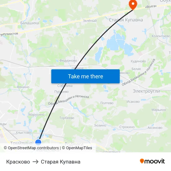 Красково to Старая Купавна map