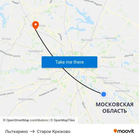 Лыткарино to Старое Крюково map