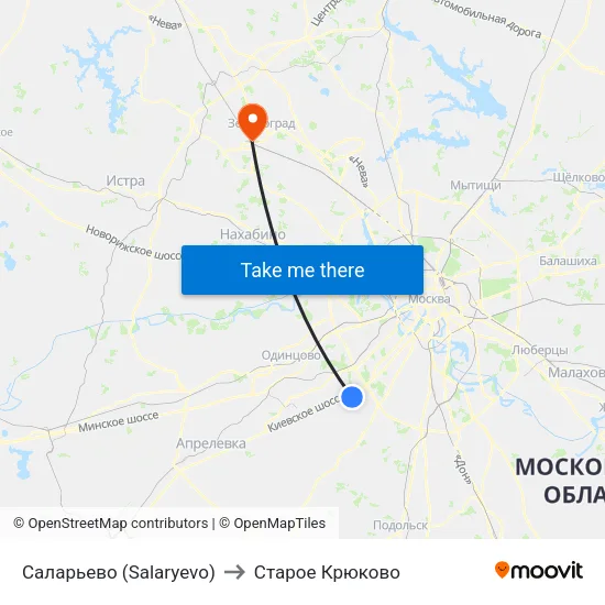 Саларьево (Salaryevo) to Старое Крюково map
