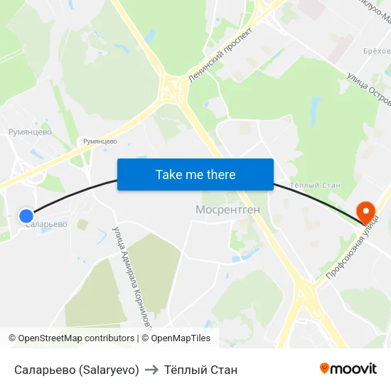 Саларьево (Salaryevo) to Тёплый Стан map